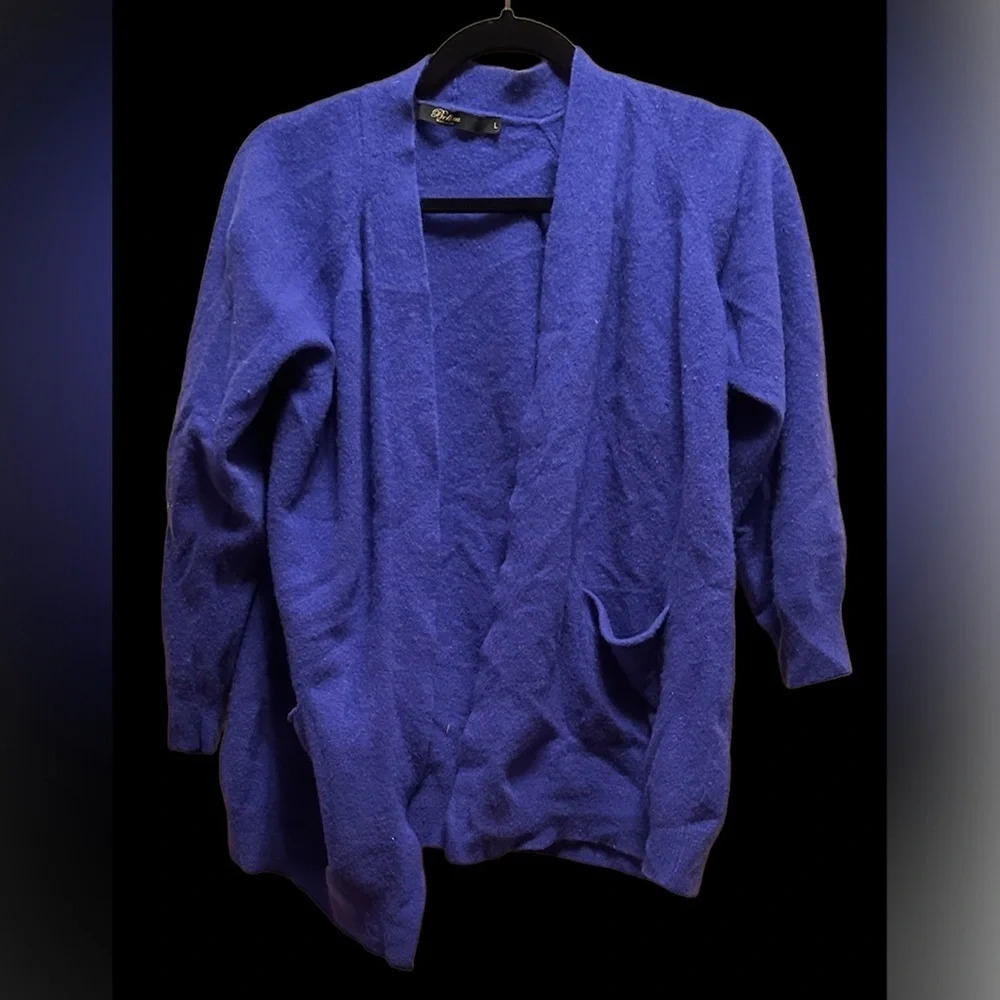 Bellini Italy 80’s vintage wool cashmere purple open cardigan  sweater S